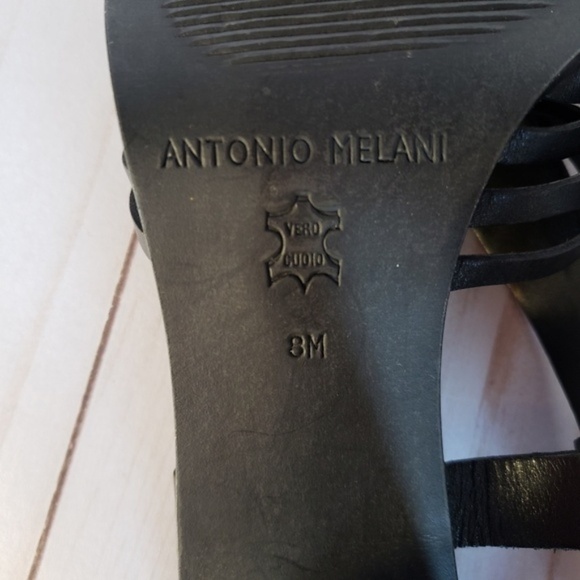 New Antonio Melanie Block Heel Sandals Black 8 - Picture 6 of 7